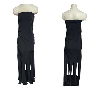 Jamie Nicole Black Sleeveless Maxi Dress Ruched Sides Sz 2X